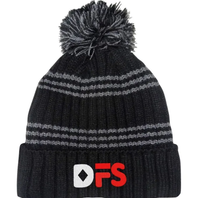 Multi-Stripe Rib Knit Beanie
