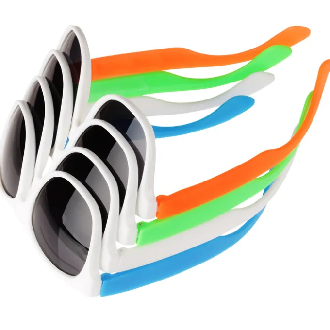 Neon Sunglasses with White Frames