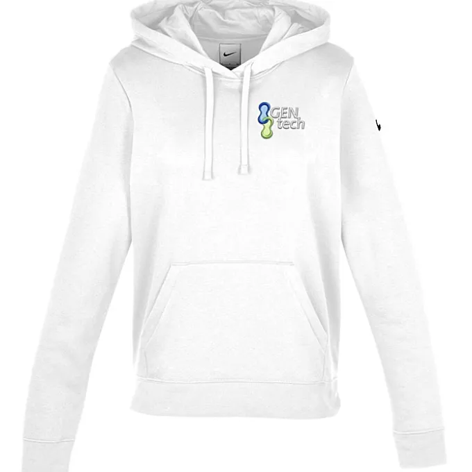 Nike Club Fleece Sleeve Swoosh Pullover Hoodie - Ladies' - Embroidered