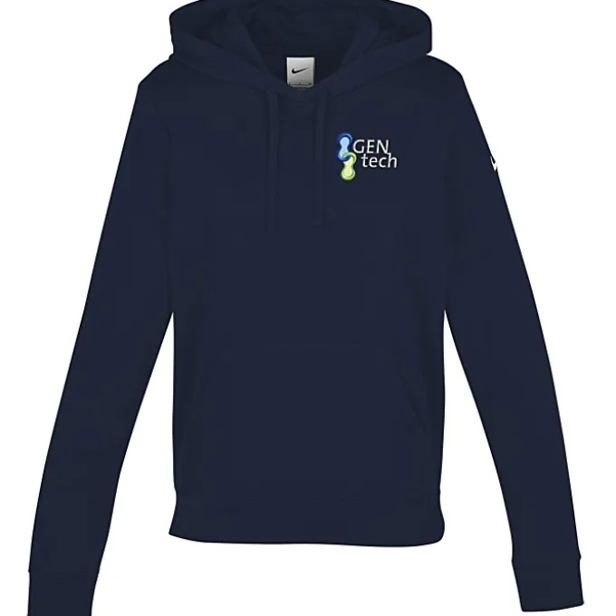 Nike Club Fleece Sleeve Swoosh Pullover Hoodie - Ladies' - Embroidered