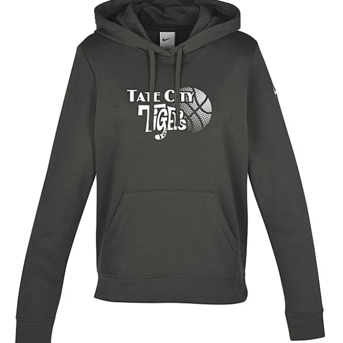 Nike Club Fleece Sleeve Swoosh Pullover Hoodie - Ladies' - Screen
