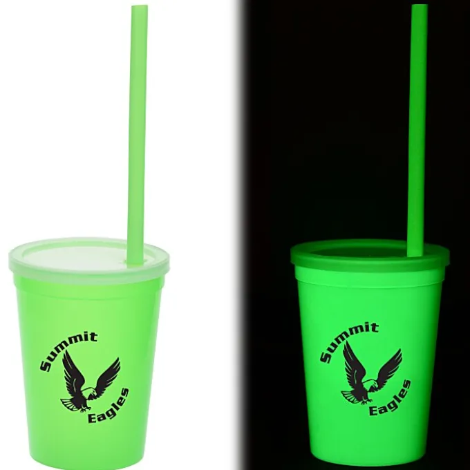 Nite Glow Stadium Cup with Straw - 11 oz
