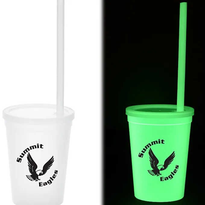 Nite Glow Stadium Cup with Straw - 11 oz