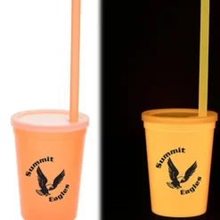 Nite Glow Stadium Cup with Straw - 11 oz