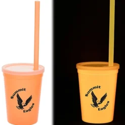 Nite Glow Stadium Cup with Straw - 11 oz. - 24 hr