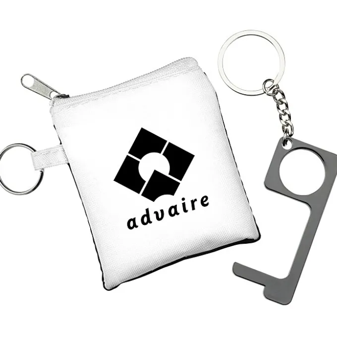 No Contact Keychain with Pouch