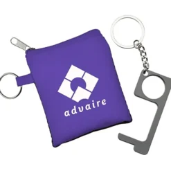 No Contact Keychain with Pouch