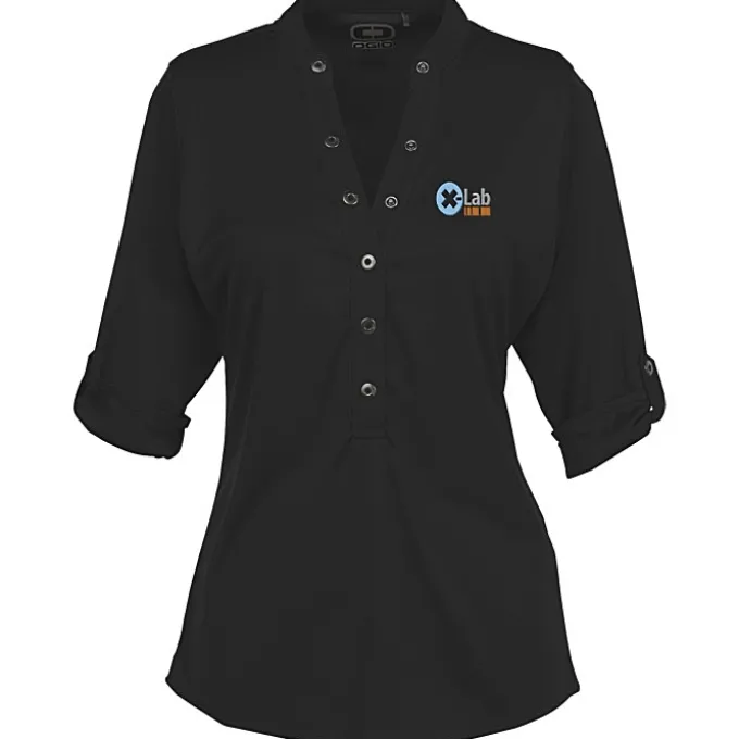OGIO Poly Interlock Stay-Cool Henley - Ladies'