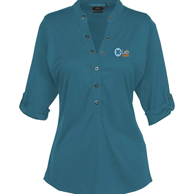 OGIO Poly Interlock Stay-Cool Henley - Ladies'