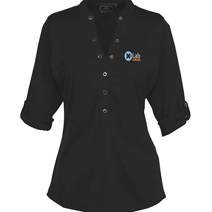OGIO Poly Interlock Stay-Cool Henley - Ladies' - 24 hr