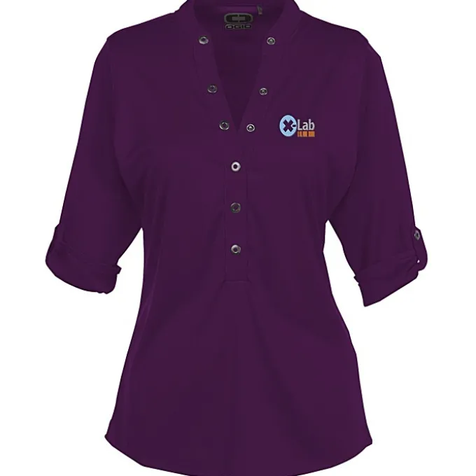 OGIO Poly Interlock Stay-Cool Henley - Ladies' - 24 hr