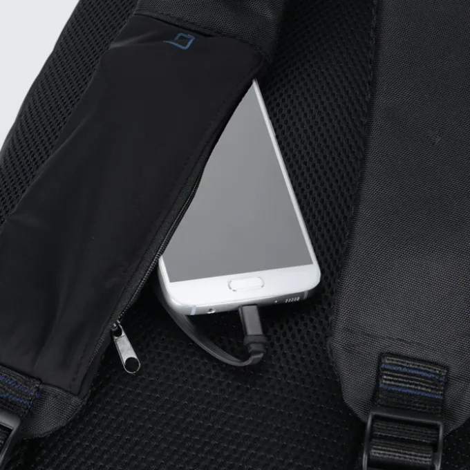 Ollie Laptop Backpack with Duo Charging Cable - Embroidered