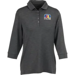 Optical Heather 3/4 Sleeve Polo - Ladies'