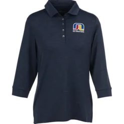 Optical Heather 3/4 Sleeve Polo - Ladies' - 24 hr