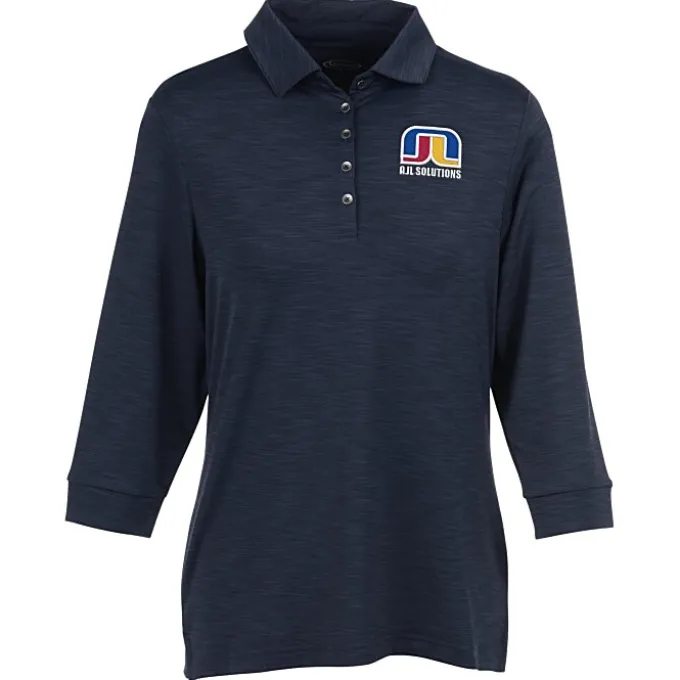 Optical Heather 3/4 Sleeve Polo - Ladies' - 24 hr