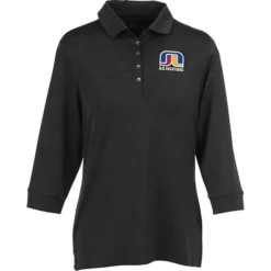 Optical Heather 3/4 Sleeve Polo - Ladies' - 24 hr