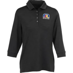 Optical Heather 3/4 Sleeve Polo - Ladies' - 24 hr