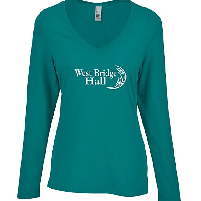 Optimal Tri-Blend Long Sleeve V-Neck T-Shirt - Ladies'