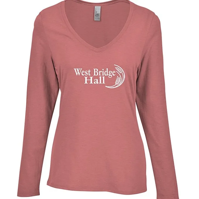 Optimal Tri-Blend Long Sleeve V-Neck T-Shirt - Ladies'