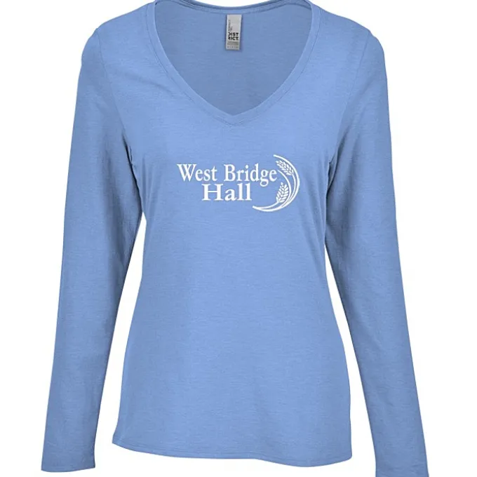 Optimal Tri-Blend Long Sleeve V-Neck T-Shirt - Ladies'