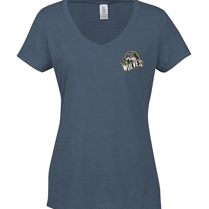 Optimal Tri-Blend V-Neck T-Shirt - Ladies' - Embroidered