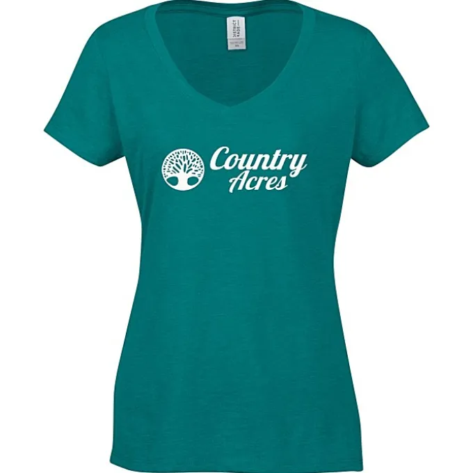 Optimal Tri-Blend V-Neck T-Shirt - Ladies' - Screen