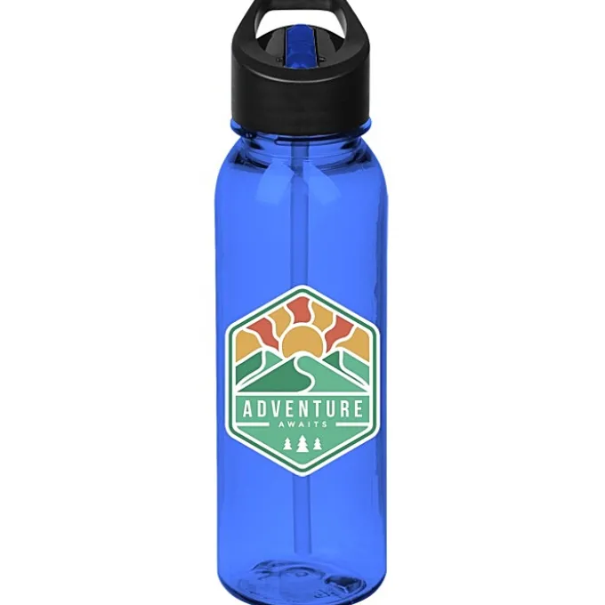 Outdoor Bottle with Two-Tone Flip Straw Lid - 24 oz - Full Color