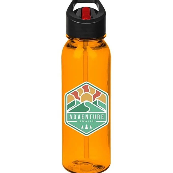 Outdoor Bottle with Two-Tone Flip Straw Lid - 24 oz - Full Color
