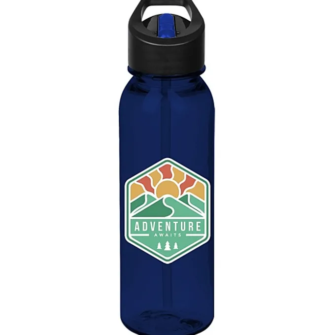 Outdoor Bottle with Two-Tone Flip Straw Lid - 24 oz - Full Color