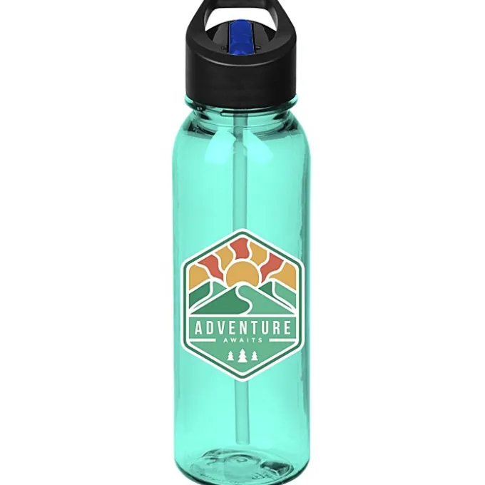 Outdoor Bottle with Two-Tone Flip Straw Lid - 24 oz - Full Color