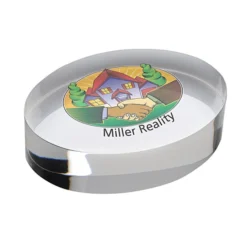 Oval Acrylic Paperweight - Full Color