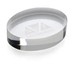 Oval Acrylic Paperweight - 24 hr