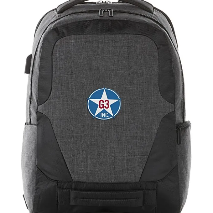 Overland 17-inch Laptop Backpack with USB Port - Embroidered
