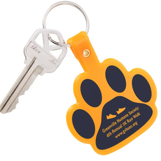 Paw Shaped Keychain - Opaque - 24 hr