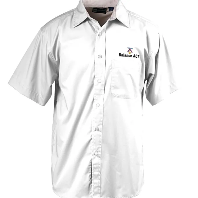 Peached Fine Line Short Sleeve Twill Shirt - Men's