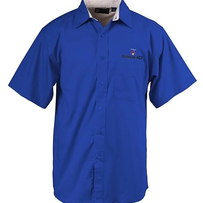 Peached Fine Line Short Sleeve Twill Shirt - Men's