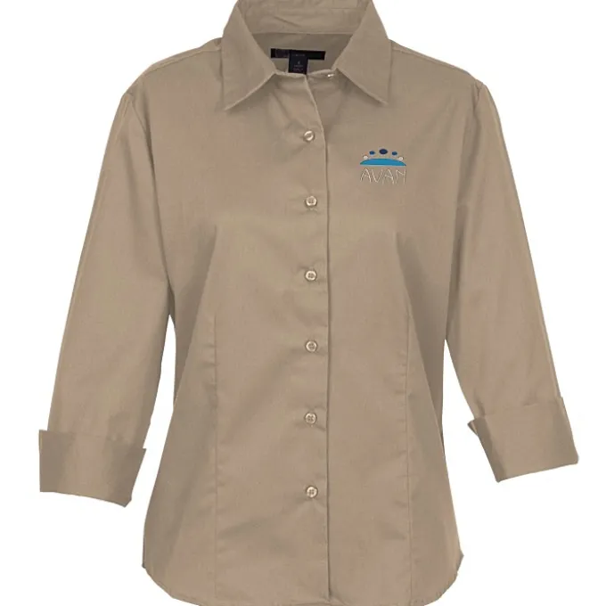 Peached Fine Line Twill Shirt - Ladies'