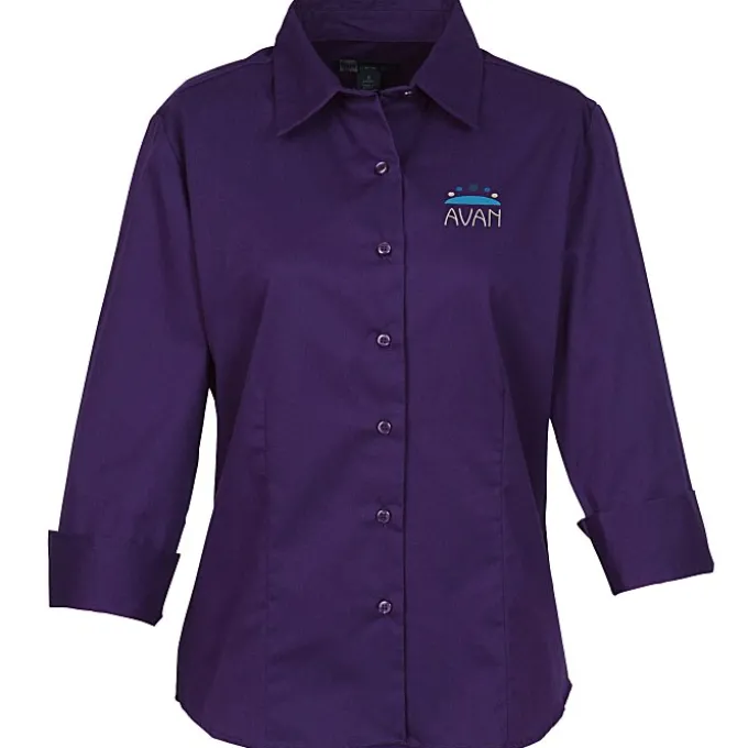 Peached Fine Line Twill Shirt - Ladies'