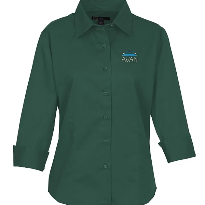 Peached Fine Line Twill Shirt - Ladies'