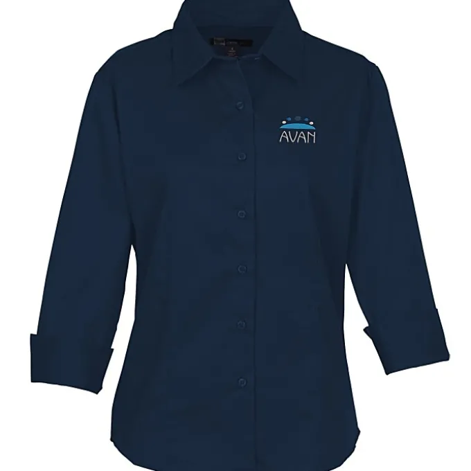 Peached Fine Line Twill Shirt - Ladies'