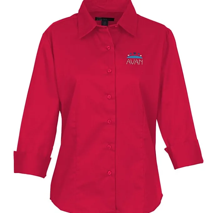 Peached Fine Line Twill Shirt - Ladies'
