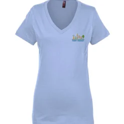 Perfect Weight V-Neck Tee - Ladies' - Embroidered
