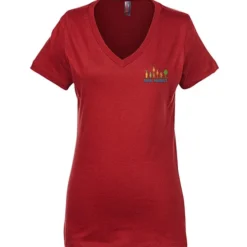 Perfect Weight V-Neck Tee - Ladies' - Embroidered