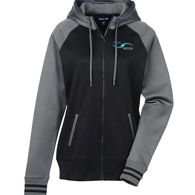 Performance Colorblock Full-Zip Hooded Sweatshirt - Ladies' - Embroidered