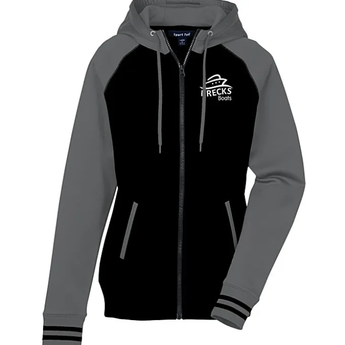 Performance Colorblock Full-Zip Hooded Sweatshirt - Ladies' - Screen