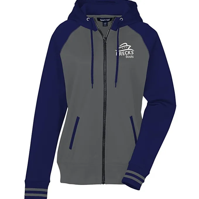 Performance Colorblock Full-Zip Hooded Sweatshirt - Ladies' - Screen
