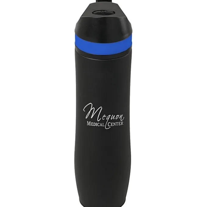 Persona Wave Vacuum Sport Bottle - 20 oz. - Black - Laser Engraved - 24 hr