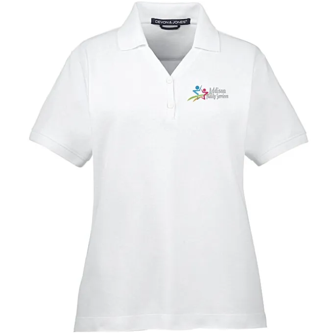Peruvian Pima Cotton Y-Collar Polo - Ladies'