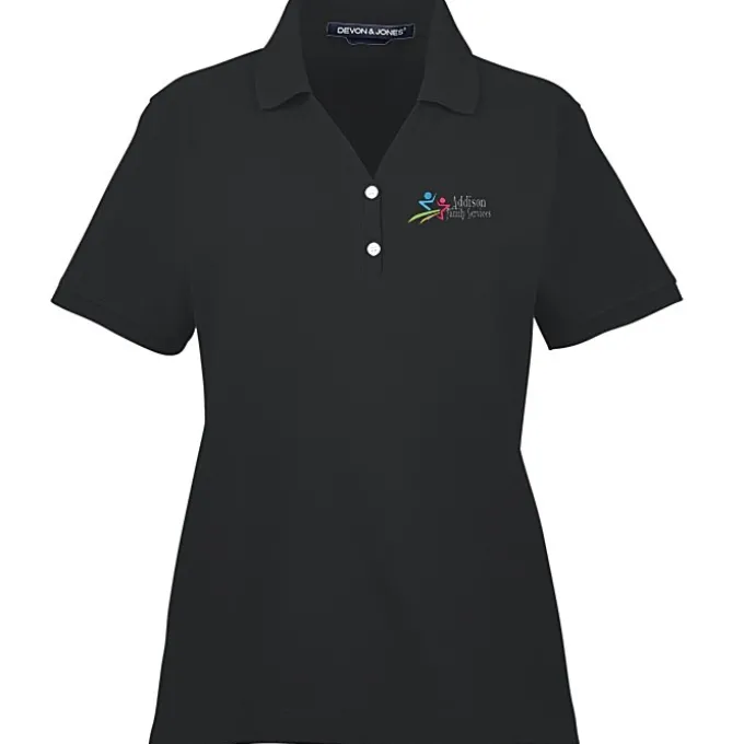 Peruvian Pima Cotton Y-Collar Polo - Ladies'