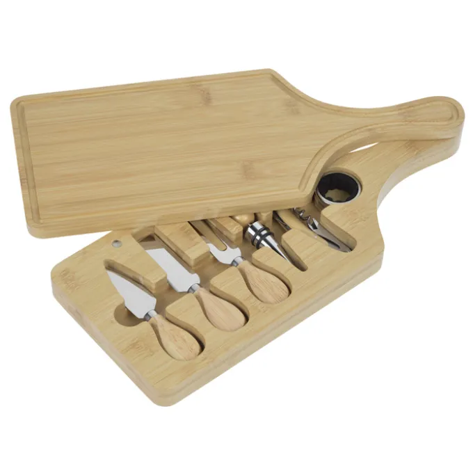 6-Piece Bamboo Wine & Cheese Board